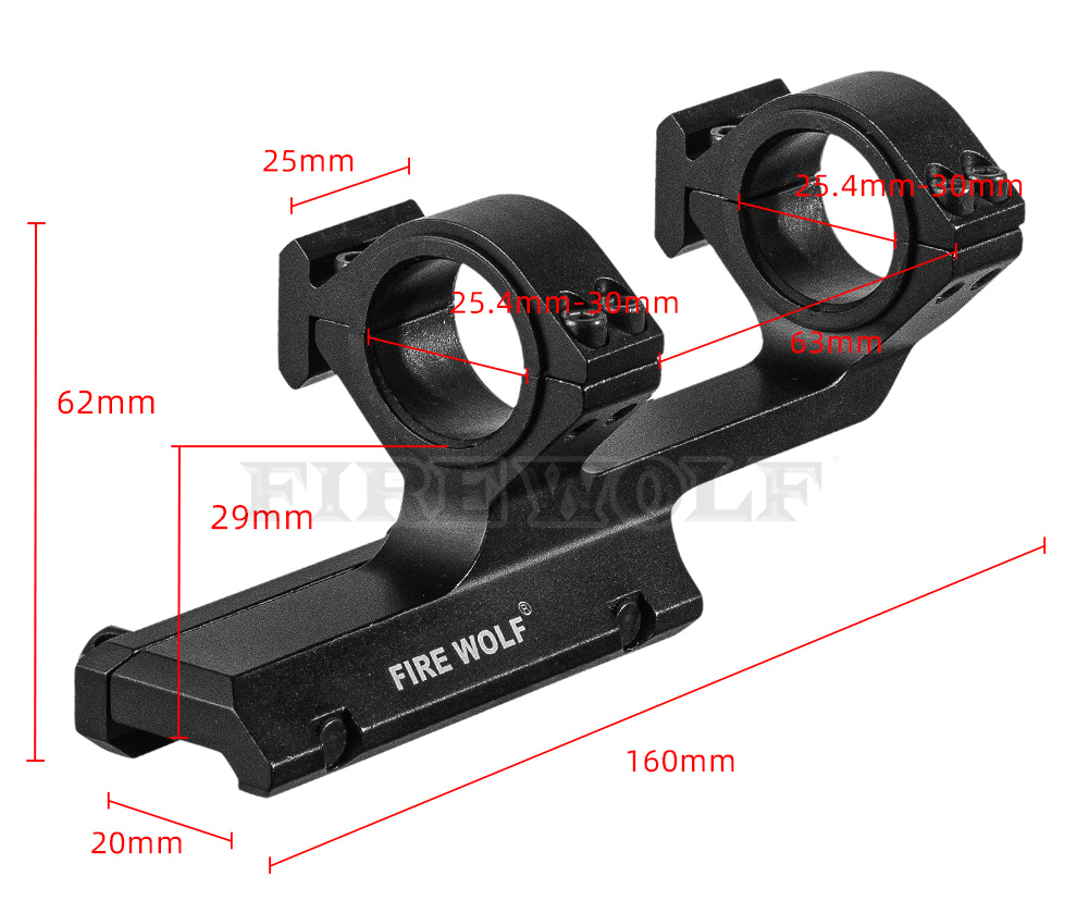 41064 Firewolf Firewolf snap-on slot integrated bracket, sight and clamp integrated rear extension fixture, rail clamp, 25/30 pipe universal Application Scenario