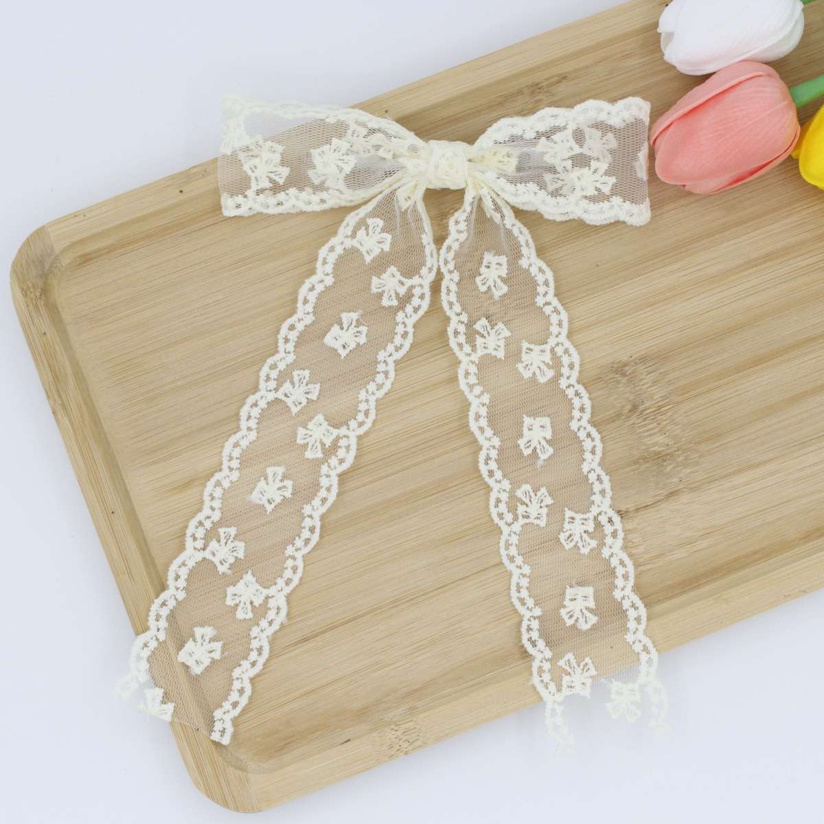 Lace, bow, ribbon hair clips, Korean-style hair accessories and ladylike headwear, 50 pieces per pack Specification image