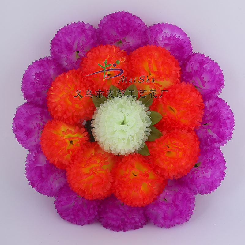 MS-047麦莎花片清明花扫墓花祭祀花公墓插花仿真花假花银耳菊花篮