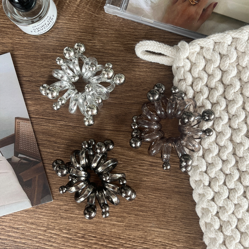 New cute pearl telephone line hair band headband, high elasticity, high ponytail rubber band, elegant and seamless hair band and hair accessory