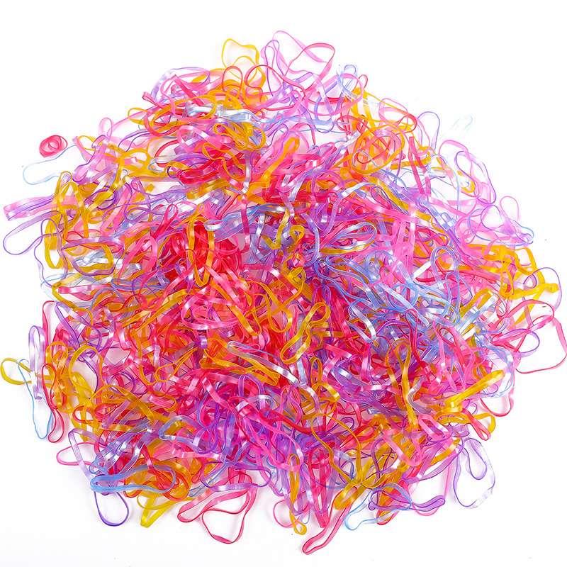 A new best-selling color disposable rubber band for children's hair ties, a TPU bagged hair band that won't damage hair, and a headwear detail image 3