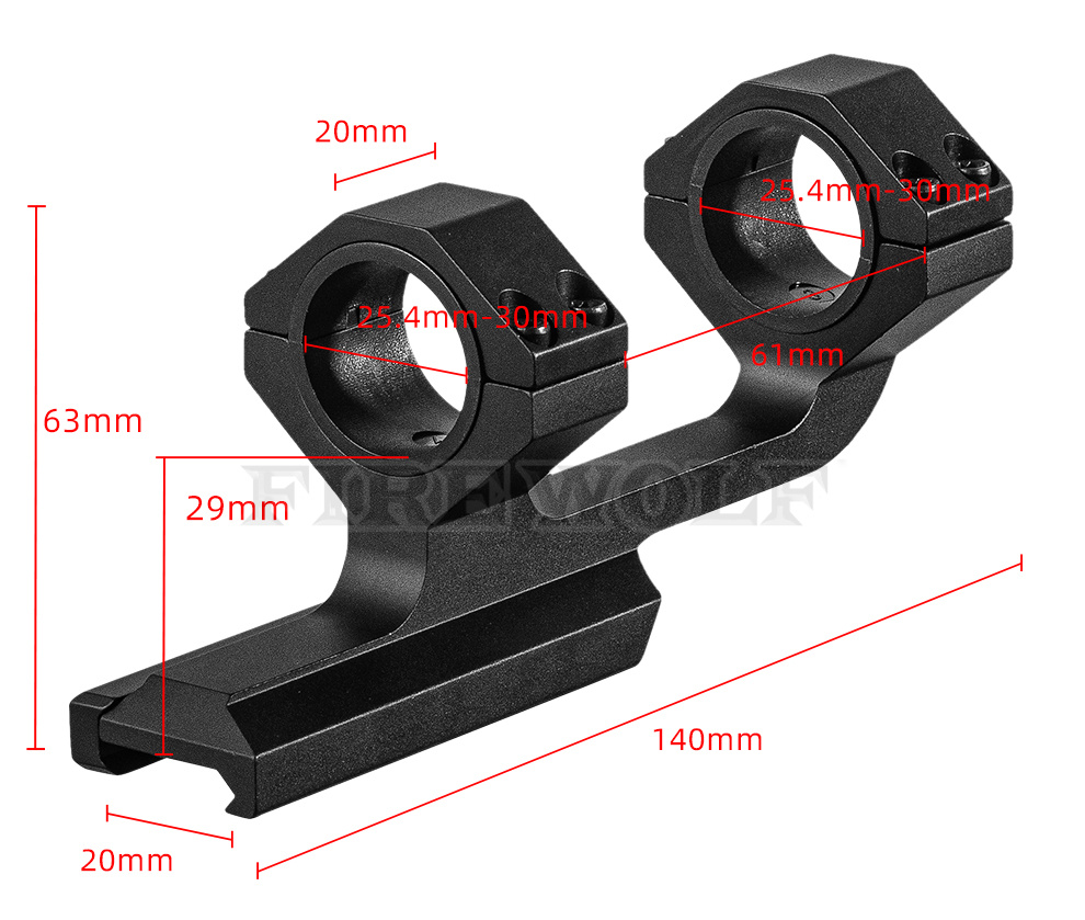  Firewolf 火狼 新款高品质连体后延水平仪瞄夹25/30管径水平连体夹瞄夹 详情4