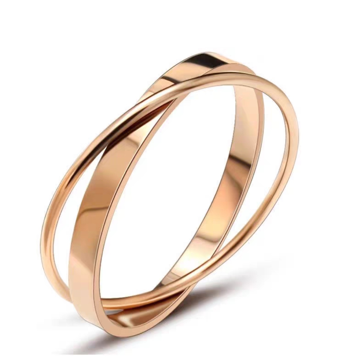 Factory direct sales of two-color cross-ring bracelets for couples, smooth stainless steel bracelets, titanium steel bracelets with new products detail image 2