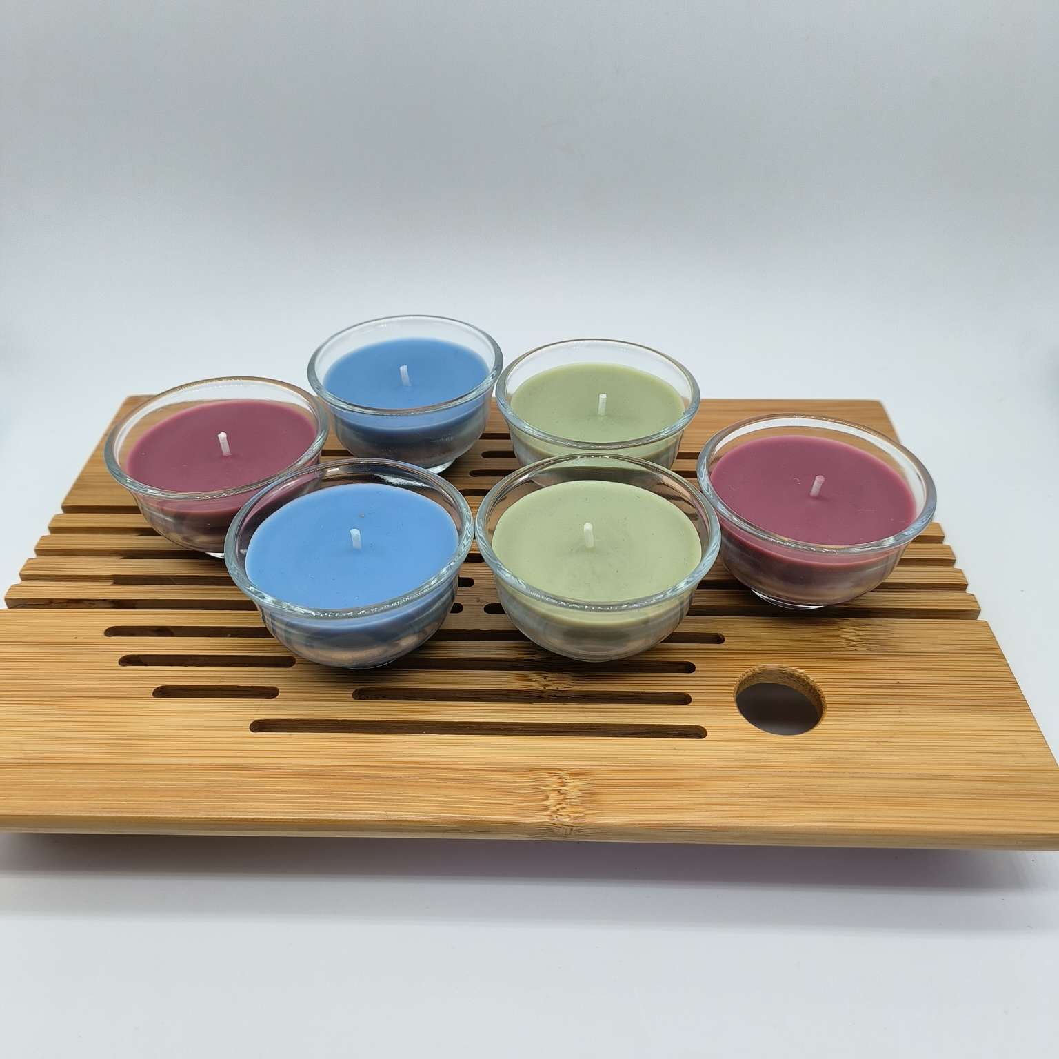 香薰蜡烛工艺摆件马卡龙色系香薰蜡烛，玻璃杯蜡