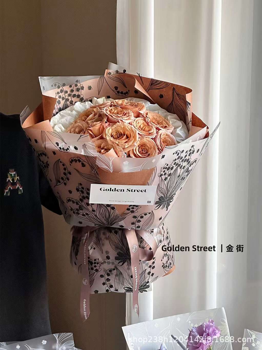 Flower wrapping paper, artificial flower wrapping paper, gift box packaging, lily of the valley Item Picture