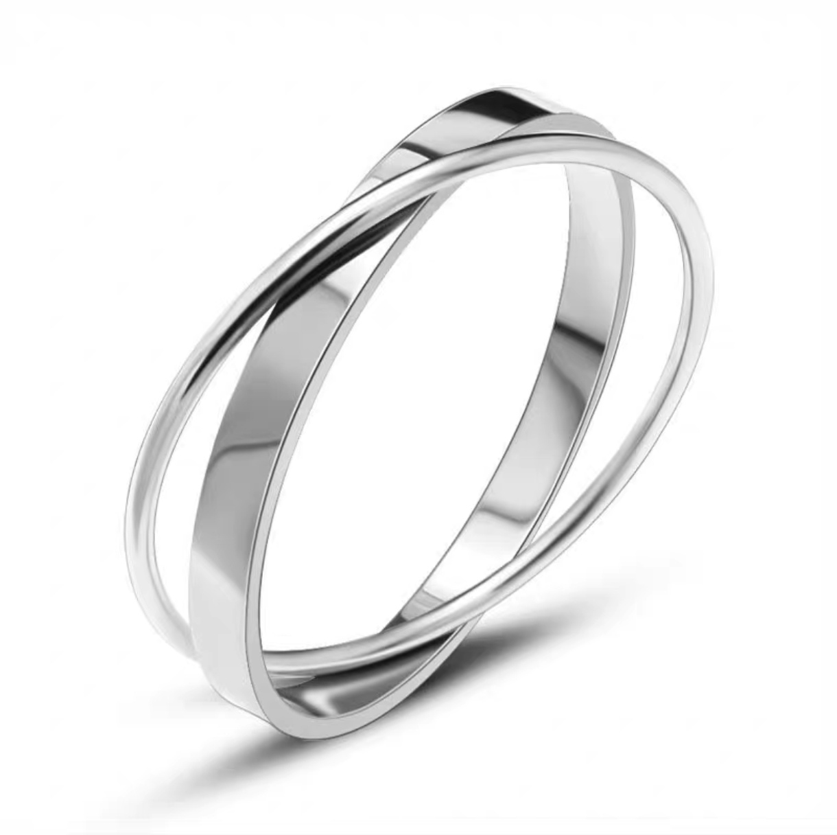 Factory direct sales of two-color cross-ring bracelets for couples, smooth stainless steel bracelets, titanium steel bracelets with new products detail image 5