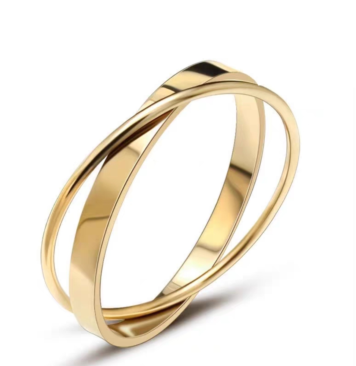 Factory direct sales of two-color cross-ring bracelets for couples, smooth stainless steel bracelets, titanium steel bracelets with new products