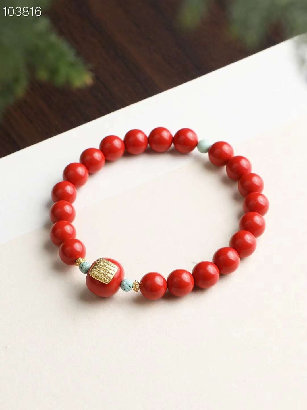 星月菩提合香珠手串 佛珠念珠工艺品 佛教礼品宗教用品 手工精制佛珠手链朱砂掐银 五条经手串 
搭配绿松老型掐银规格8MM细节图