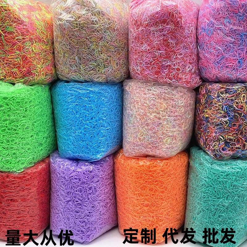 A new best-selling color disposable rubber band for children's hair ties, a TPU bagged hair band that won't damage hair, and a headwear