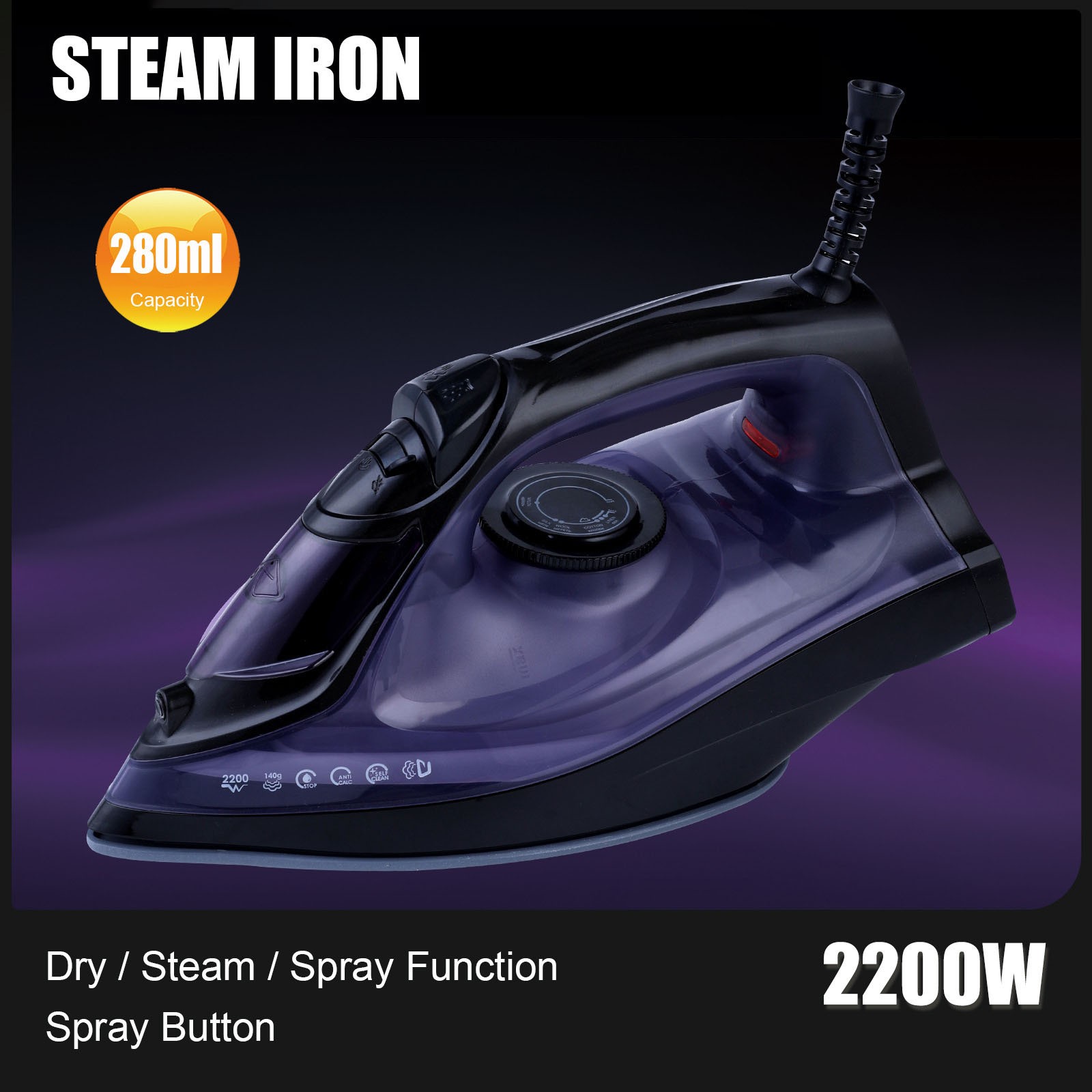 New Convenient Steam Iron For Home Use Handheld Ironing Machine Iron Electric Iron Specification drawing