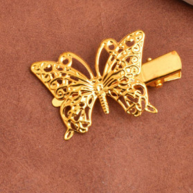 diy iron flower piece duckbill clip, butterfly edge clip accessory, ancient-style hairpin material Item Picture