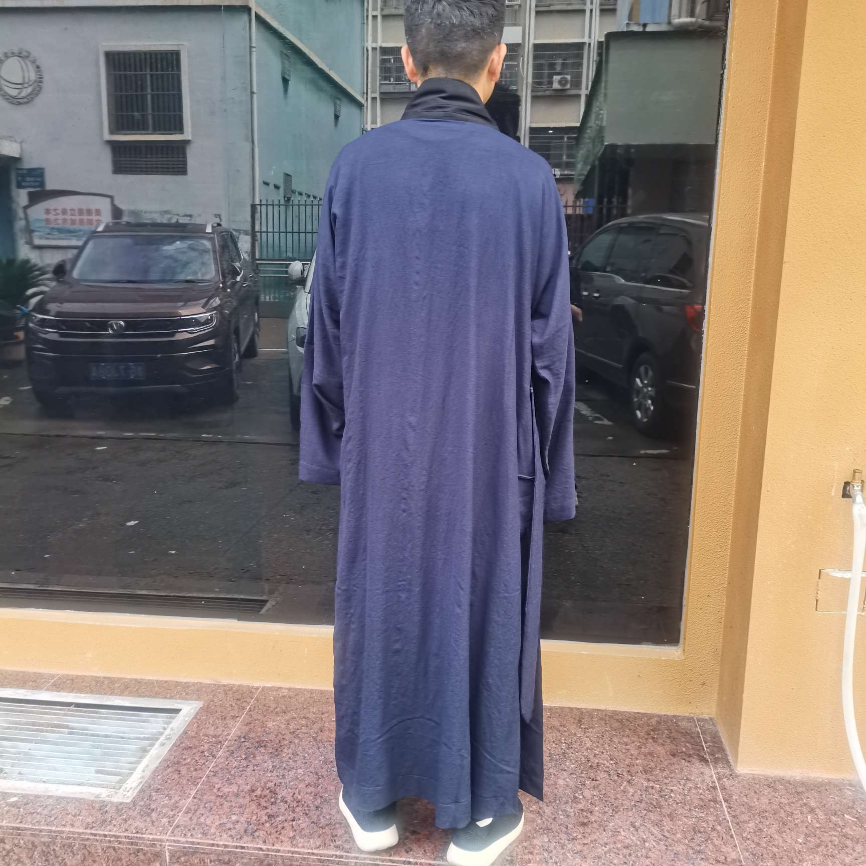 春夏季道士服装男三清领道袍透气棉麻道服长袍道装女透气长褂细节图