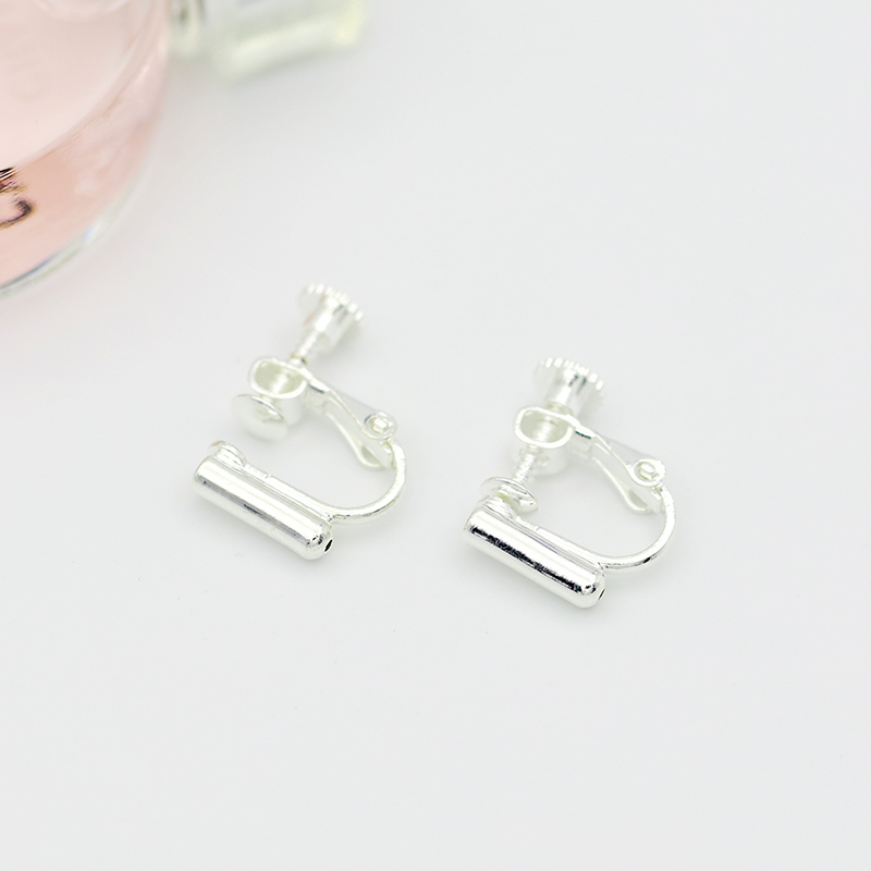 挂镀18K真金包金保色耳夹转换器 无需剪耳针螺丝无痛u形耳夹详情5