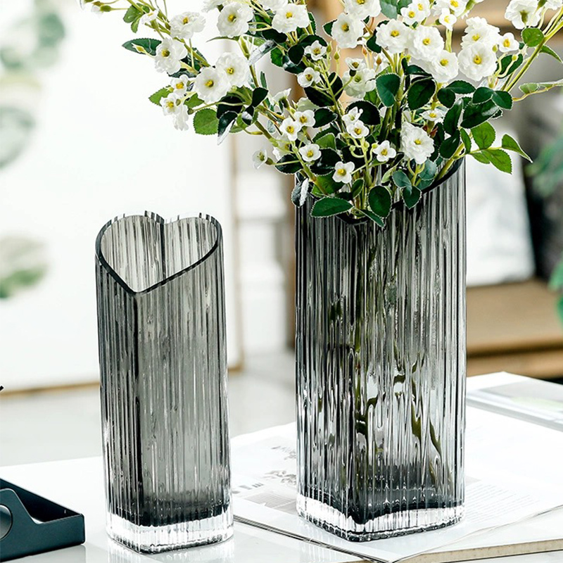 旭阳玻璃简约花瓶插花摆件轻奢客厅玄关餐桌样板房家居软装饰品555