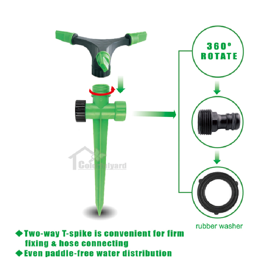 园林工具旋转地插喷水/草坪洒水器/喷水器/草坪喷头/草坪花洒头/SPRINKLER详情5