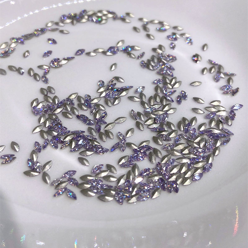 Mini horse eye zircon nail drill DIY decorative accessory, wheat ear plated base bare stone wholesale details Picture