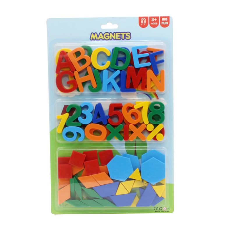 Small three-in-one magnetic combination set: Letter stickers/uppercase/lowercase/numbers/geometric shapes Application Scenario