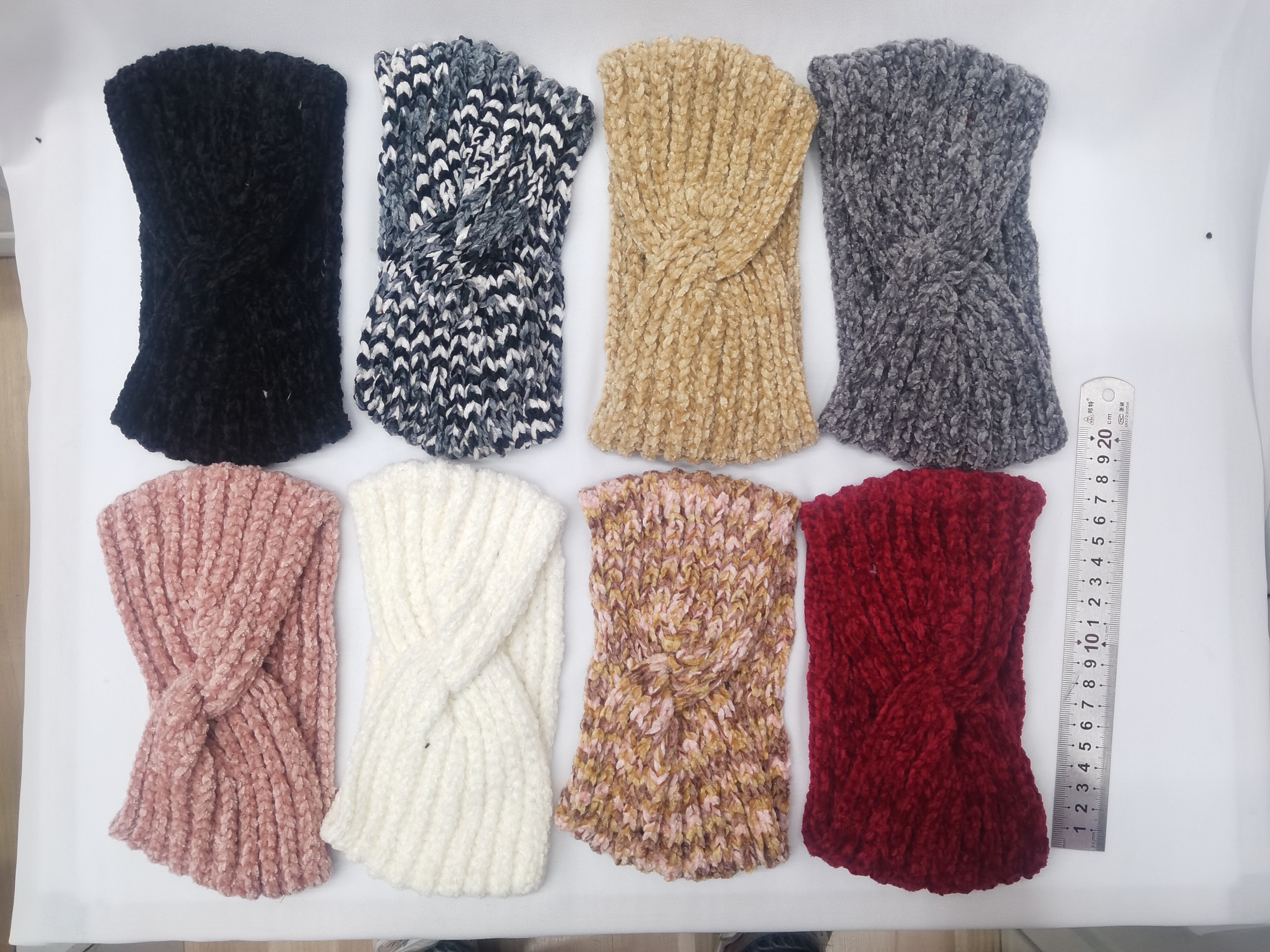 Cross-Border New Children's Headband Autumn And Winter Knitted Jacquard Line Knot Baby Headband European And American Baby Children's Hair Accessories Specification drawing