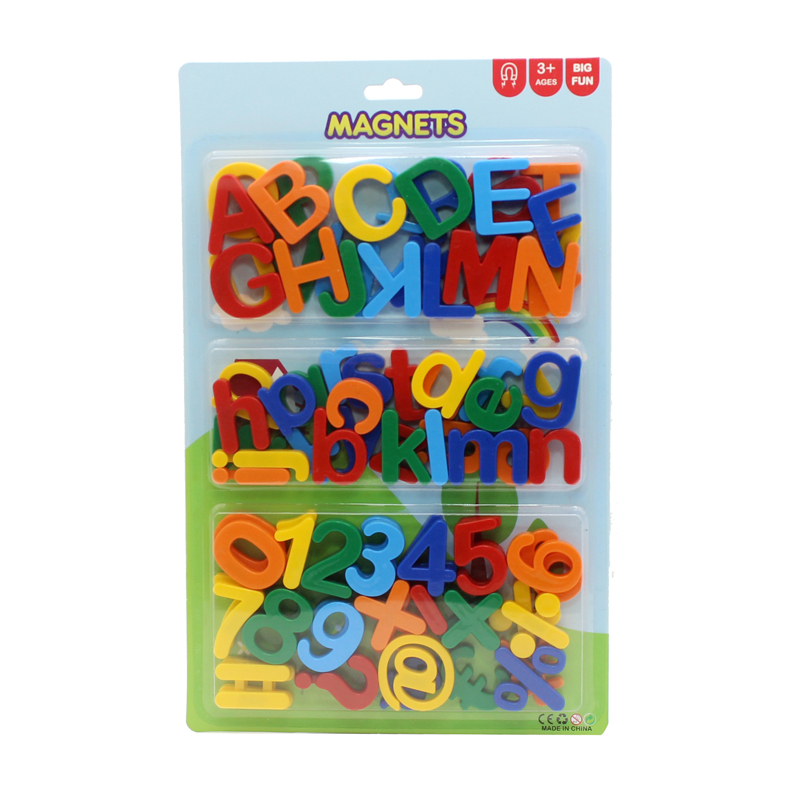 Small three-in-one magnetic combination set: Letter stickers/uppercase/lowercase/numbers/geometric shapes details Picture