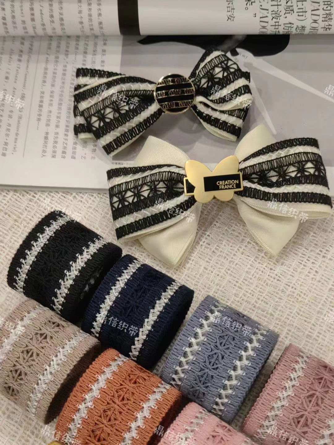 Korean premium white thread woven tape, DIY ribbon gift box, packaging materials, hats, straw hats, clothing, accessories, decorations, flower shop hair accessories, 100Y