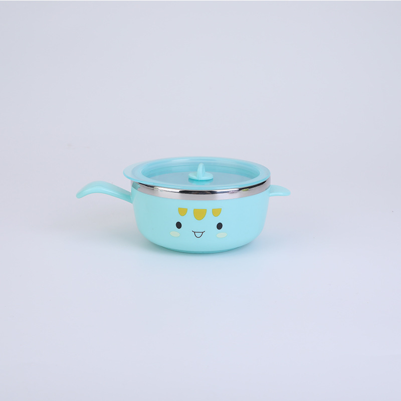 L85-M-341 Creative 304 stainless steel children's tableware, baby complementary food bowl, cartoon cute baby eating rice bowl Specification image