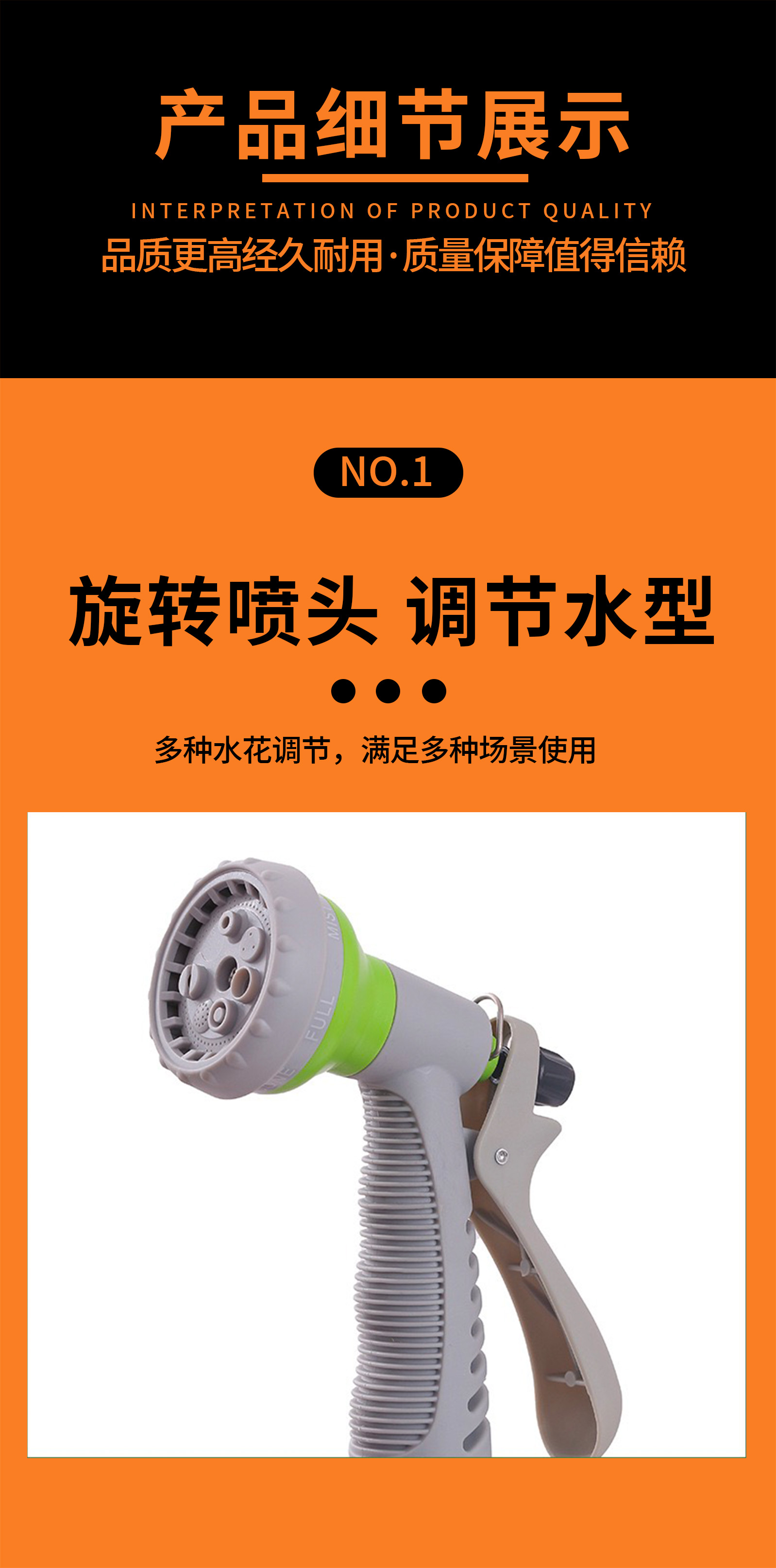 高压水枪洗车机专用强力喷雾管 清洗机高压水枪 车用洗车机水枪耐用实用详情4