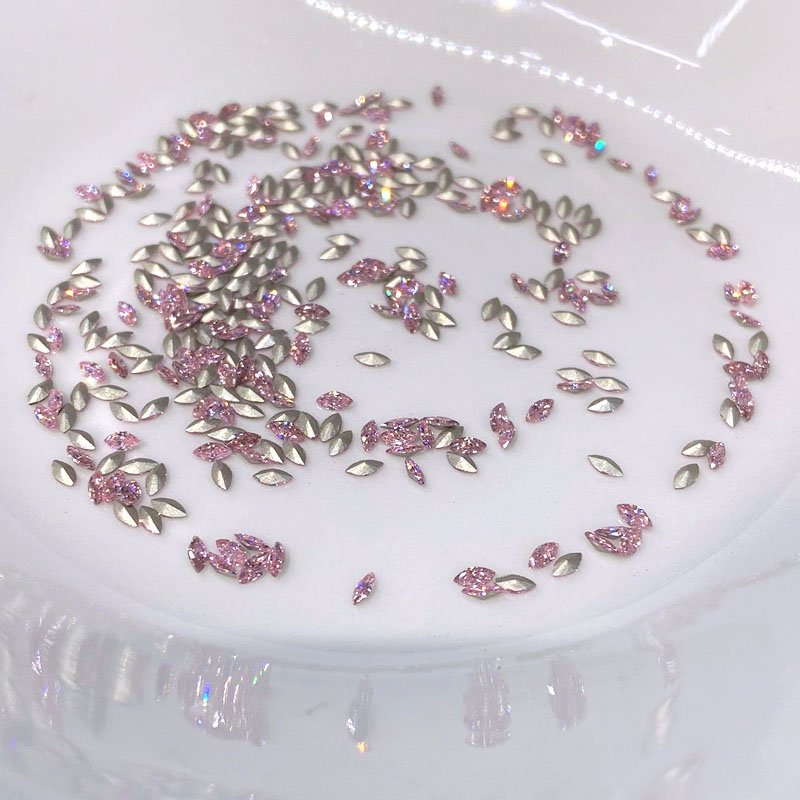Mini horse eye zircon nail drill DIY decorative accessory, wheat ear plated base bare stone wholesale Specification image