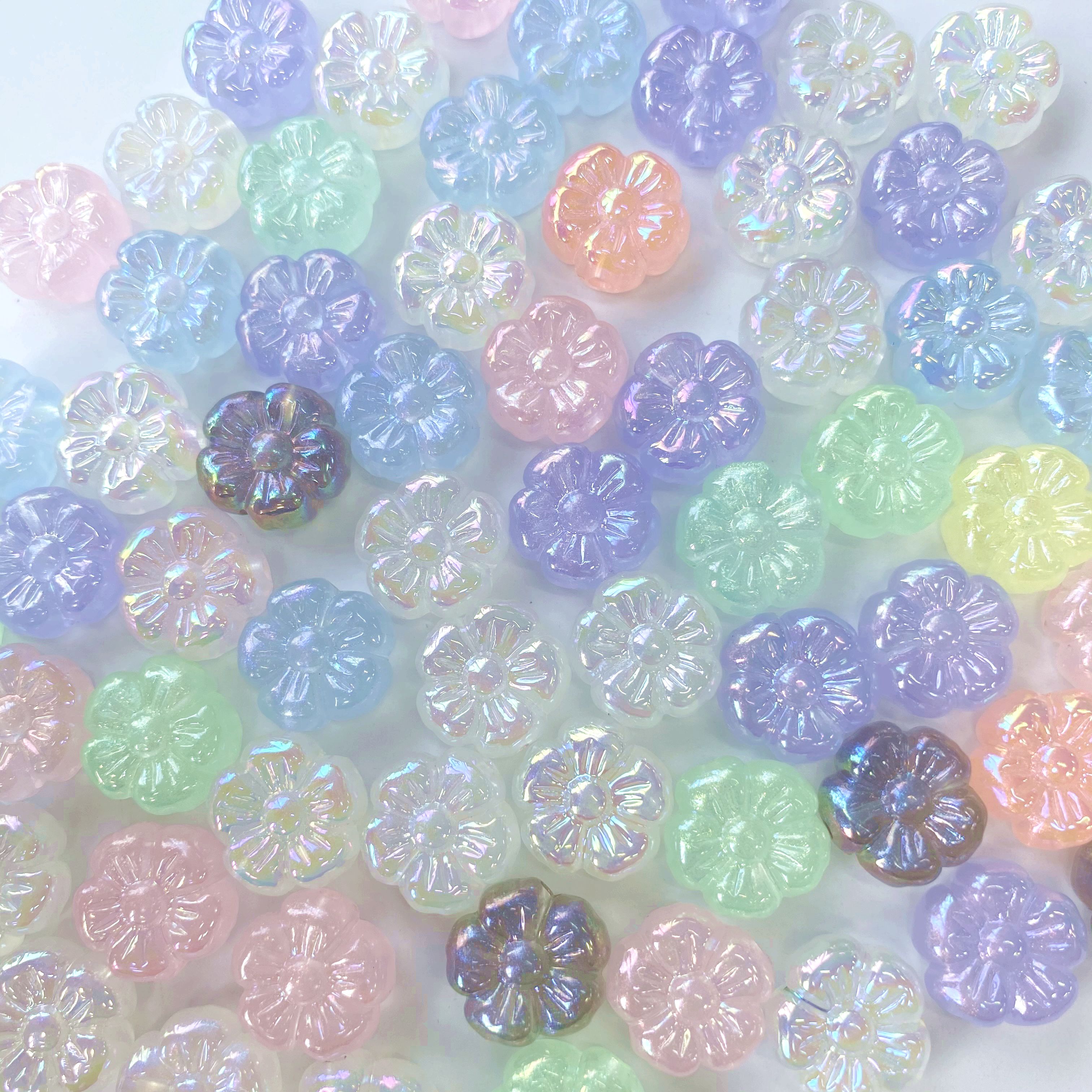 uv Night Flash Chubby Little Flower Mermaid Girl diy mobile phone chain bracelet Hair accessory accessory material scattered beads details Picture