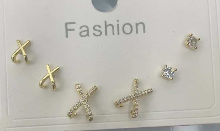 时尚小清新三对装耳钉