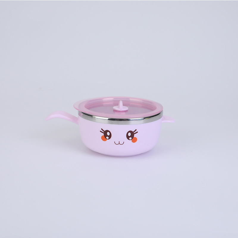 L85-M-341 Creative 304 stainless steel children's tableware, baby complementary food bowl, cartoon cute baby eating rice bowl Application Scenario