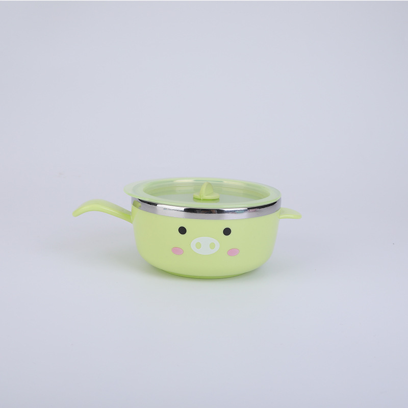 L85-M-341 Creative 304 stainless steel children's tableware, baby complementary food bowl, cartoon cute baby eating rice bowl details Picture