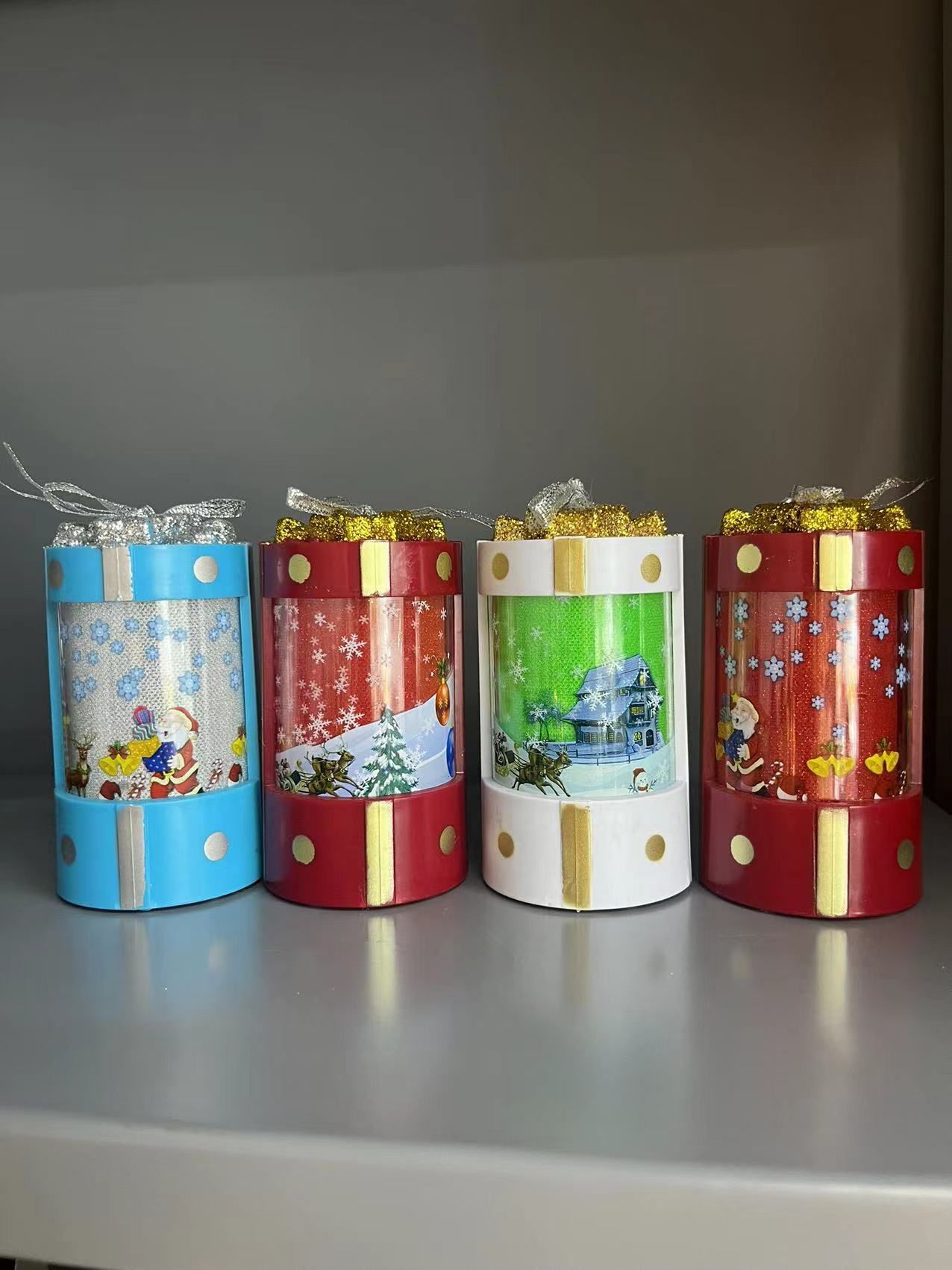 圣诞节日装扮圣诞花圣诞礼品木质挂件跨境节日风灯外贸圣诞树带灯三支蜡烛圣诞球挂件诞节圣诞老人风灯摆件圣树脂圣诞圣圣诞