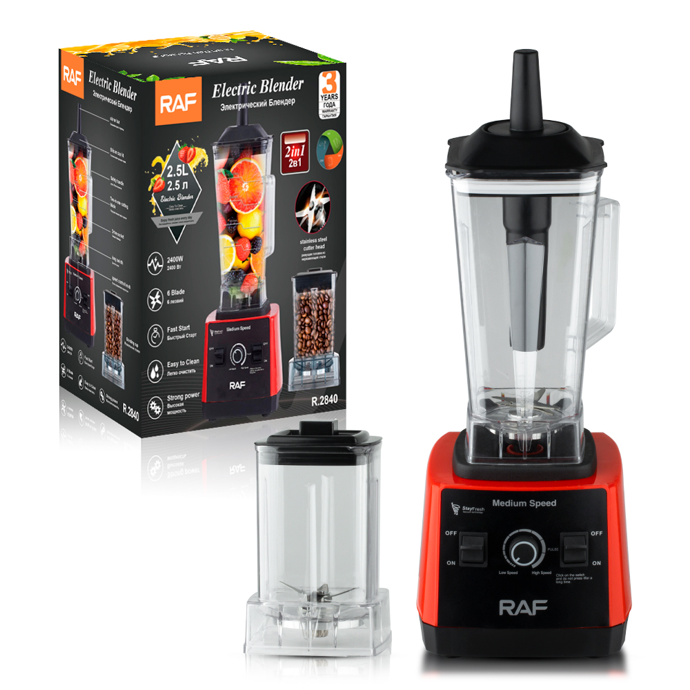 RAF European-standard cross-border multi-functional two-in-one juicer, household food processor, juicer, grinder, 6 knives, 2.5L details Picture