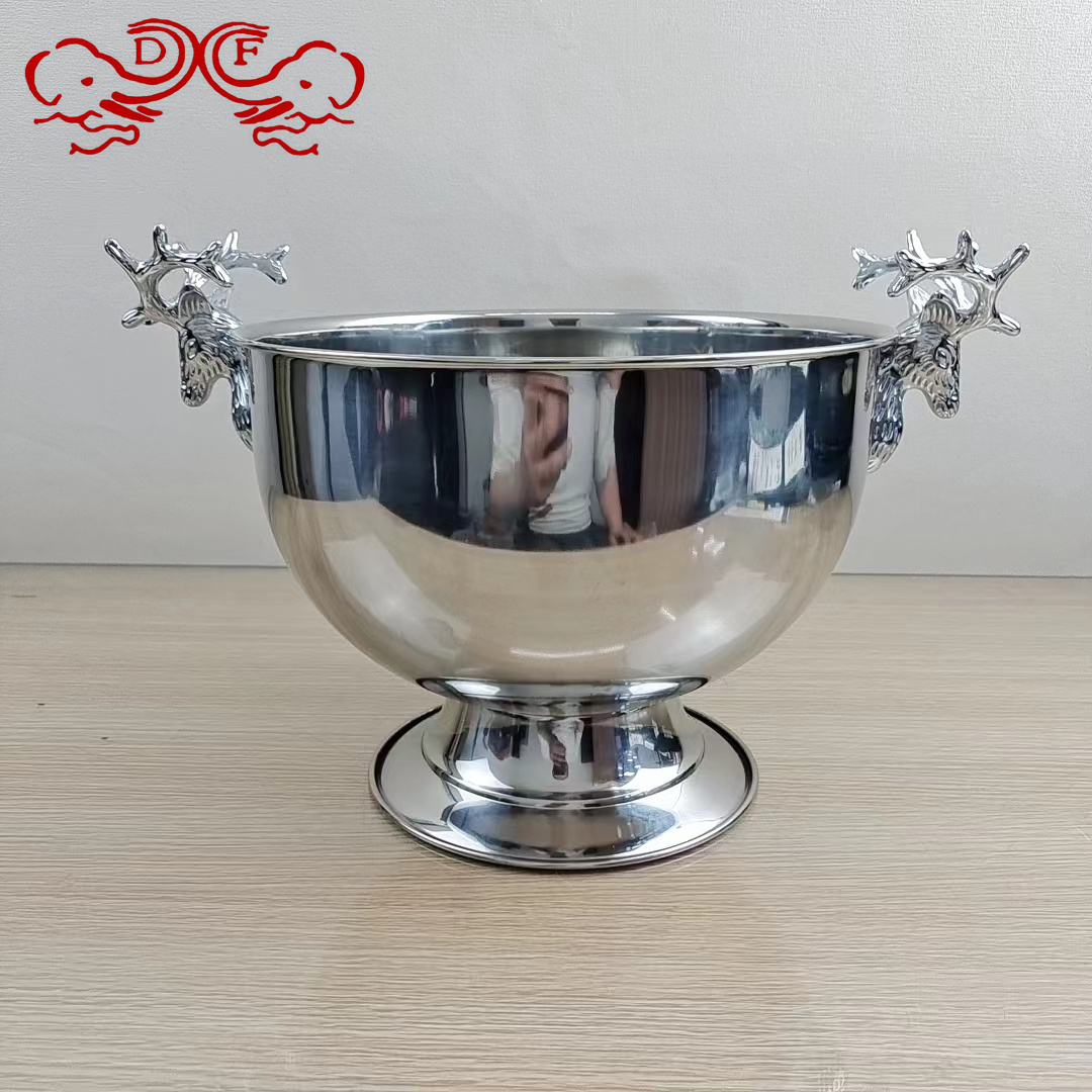 DF68050 thickened stainless steel champagne basin ice bucket, bar ice grains ice beer, red wine and spirits ice bucket, DF TRADINGHOUSE details Picture