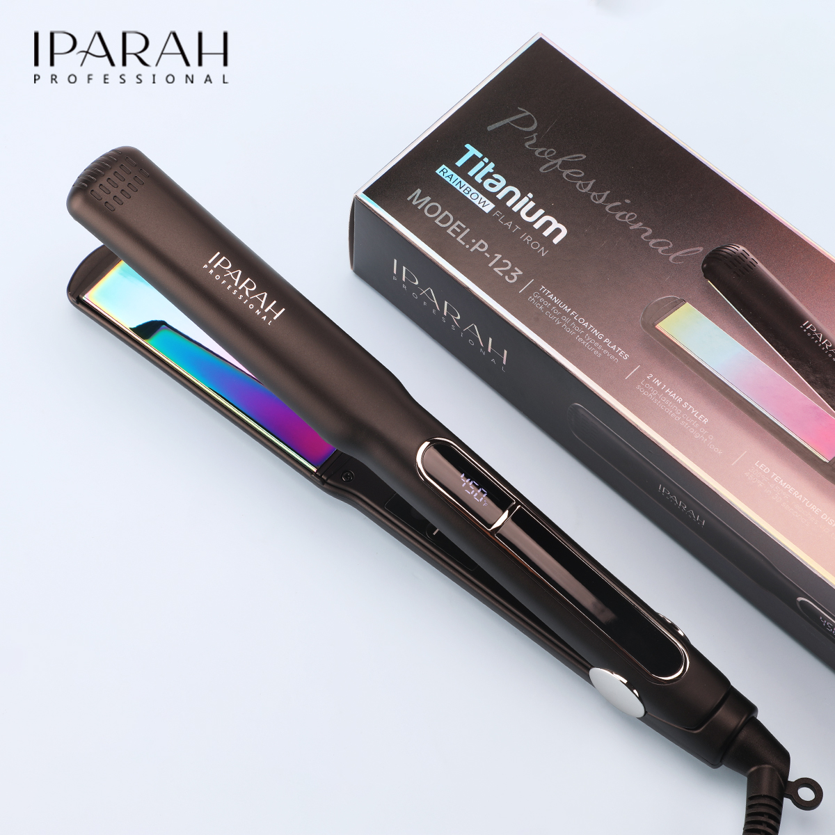 IPARAH家用二合一执直发卷发棒钛合金金属直发棒123