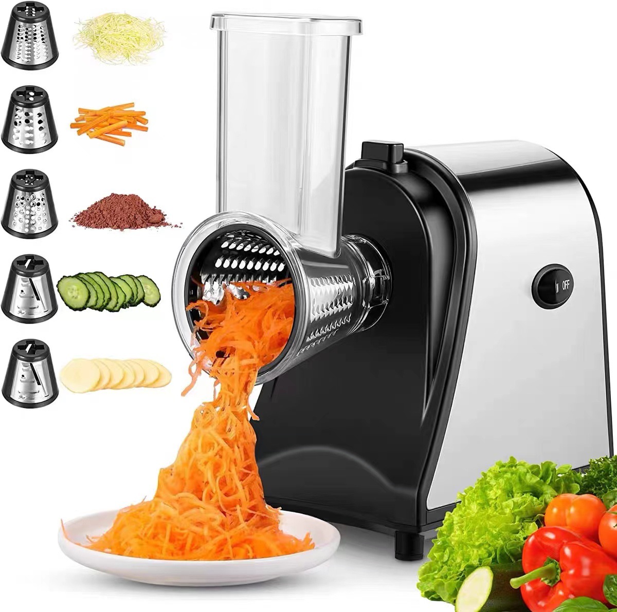 Cross-Border Multi-Functional Vegetable Cutter Home Kitchen Six-In-One Vegetable Cutter Slicing Cucumber And Potato Grater Specification drawing