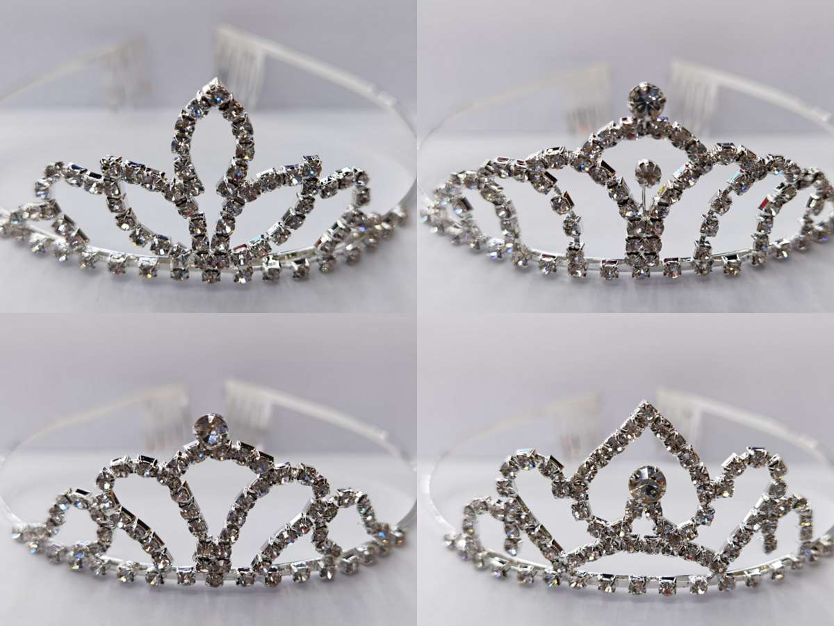 Zircon crown jewelry, headwear, hair accessory, adult style, crown design, elegant and noble, suitable for various occasions. Silver Da 004 detail image 2