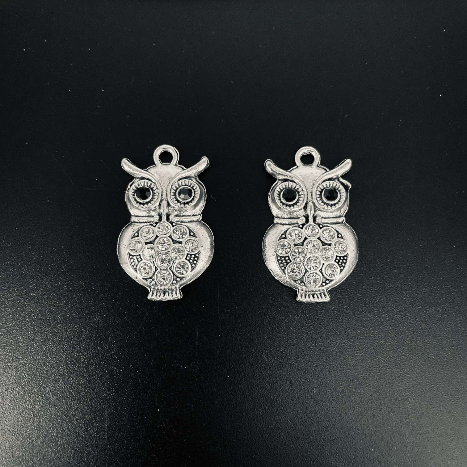 合金配件猫头鹰烫钻贴树脂装饰扣 服饰配件定制 个性化定制配饰 独特设计时尚潮流