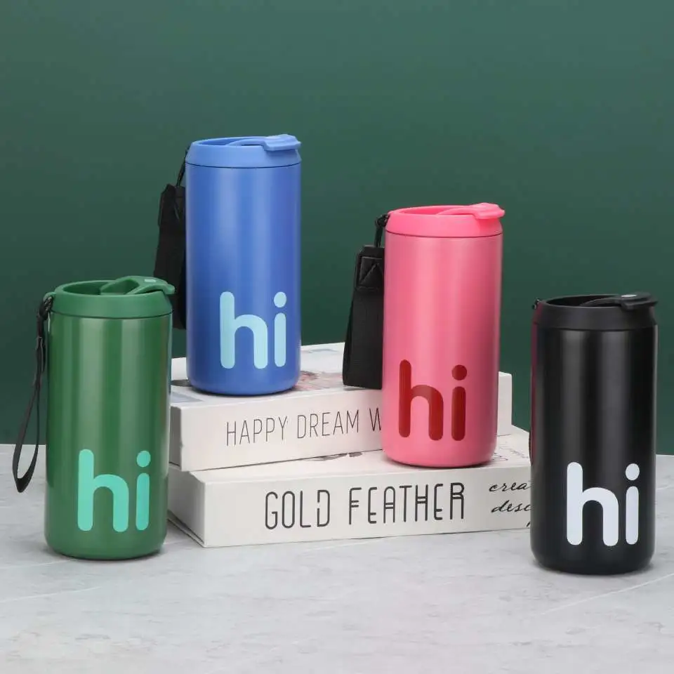 S98-YHSQ6024 Cross-border new stainless steel rope coffee insulated cup, outdoor portable cool insulated cup, stainless steel insulated cup, insulated cup, vacuum cup detail image 3