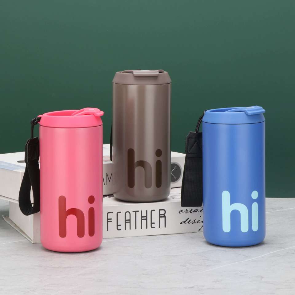S98-YHSQ6024 Cross-border new stainless steel rope coffee insulated cup, outdoor portable cool insulated cup, stainless steel insulated cup, insulated cup, vacuum cup detail image 1