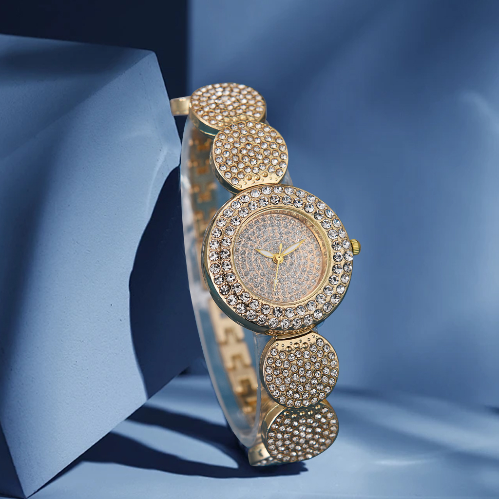 New Women's Bracelet Quartz Watch Casual Fashion Full Star Rhinestone Watch details Picture