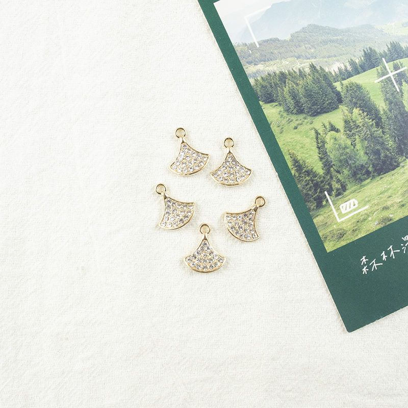 Alloy dot brick ginkgo leaf-shaped necklace, earring accessories, diy jewelry accessories, jewelry accessories, alloy accessories Specification image