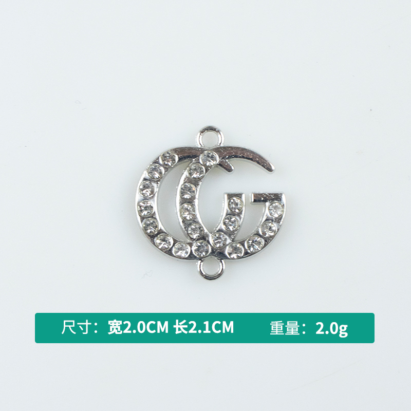 CG English letter alloy dot brick double hanging necklace, earring accessories, diy jewelry accessories, jewelry accessories, alloy accessories details Picture
