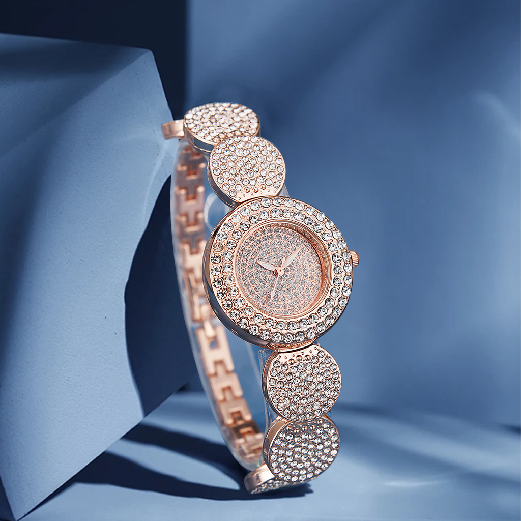 New Women's Bracelet Quartz Watch Casual Fashion Full Star Rhinestone Watch