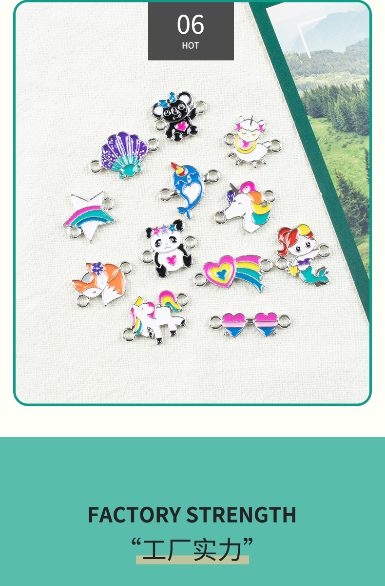 Alloy oil-dripping small animal double hanging necklace, earring accessories, diy jewelry accessories, jewelry accessories, alloy accessories pic 8