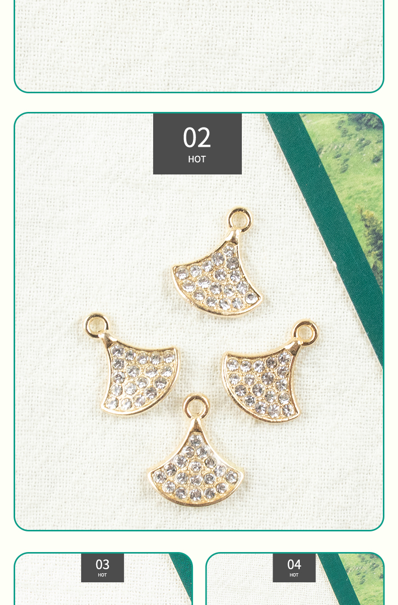 Alloy dot brick ginkgo leaf-shaped necklace, earring accessories, diy jewelry accessories, jewelry accessories, alloy accessories pic 6