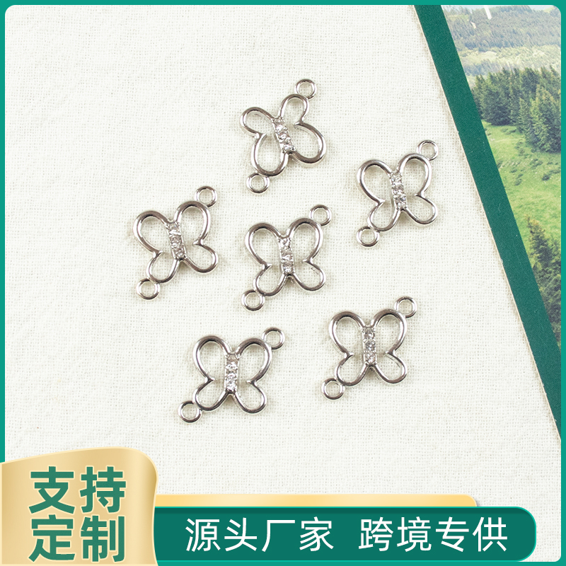 Alloy dot brick four-leaf clover hollowed-out double hanging necklace, earring accessories, diy jewelry accessories, jewelry accessories, alloy accessories Item Picture