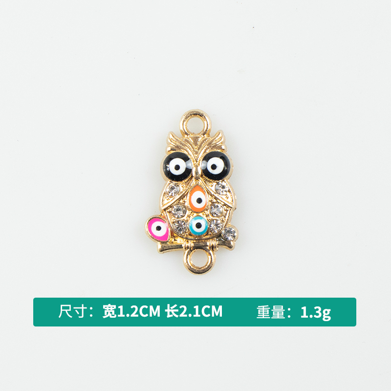 Alloy dot brick Owl Demon Eye necklace, earring accessories, diy jewelry accessories, jewelry accessories, alloy accessories Item Picture