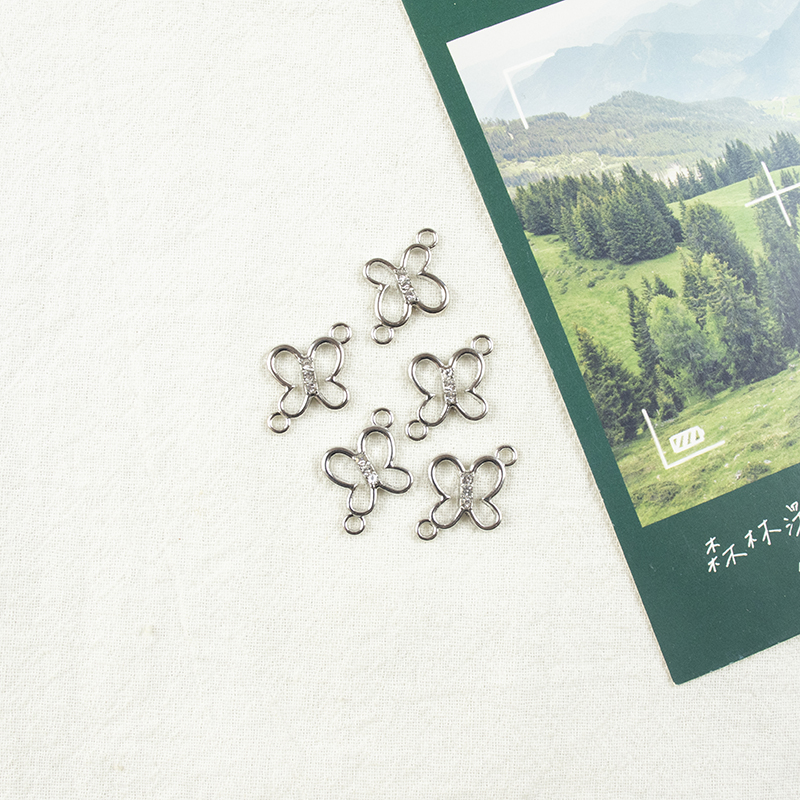 Alloy dot brick four-leaf clover hollowed-out double hanging necklace, earring accessories, diy jewelry accessories, jewelry accessories, alloy accessories details Picture