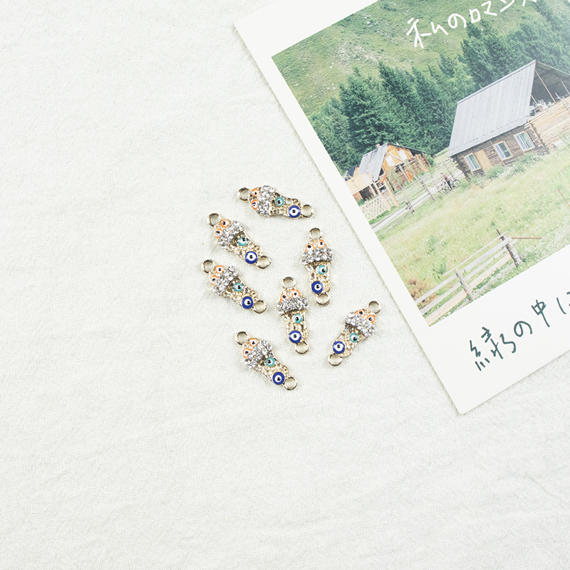 Alloy dot brick oil drip double hanging ice cream Devil's Eye necklace, earrings, diy jewelry accessories, jewelry accessories, alloy accessories Application Scenario